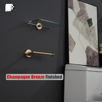 JQK Champagne Bronze Toilet Paper Holder, 5 Inch Tissue Paper Dispenser for Bathroom, 304 Stainless Steel Thick 0.8mm Wall Mount, TPH120-CB - color: Champagne Bronze, size: Knob