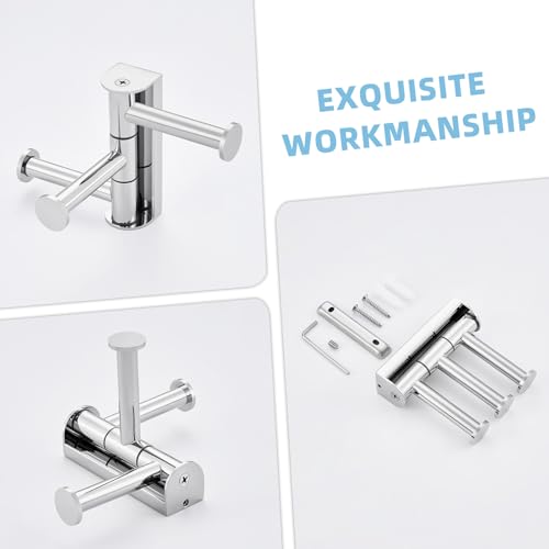 Suyar Swivel Towel Hook Polished Chrome, Bathroom Robe Holder with 3 Arms | SUS304 Stainless Steel, Screw Mount - color: Polished Chrome, size: 1 Pack