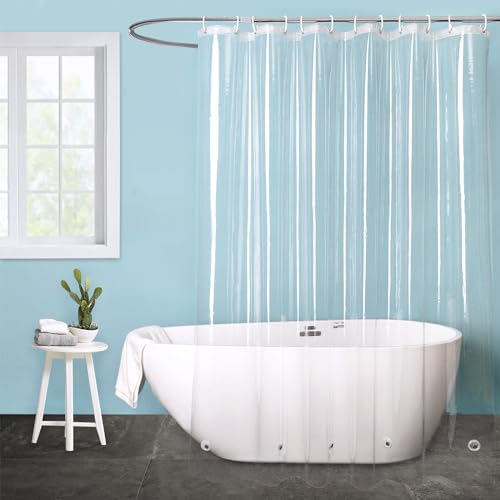EurCross72 x 88 inch Long Shower Curtain Liner with 5 Magnets,Heavy & Clear | 88 inch Long Length PEVA Plastic Shower Curtain for Bathroom, See Through, Flexibility & PVC Free - color: Clear, size: 72"W x 88"L (Pack of 1)