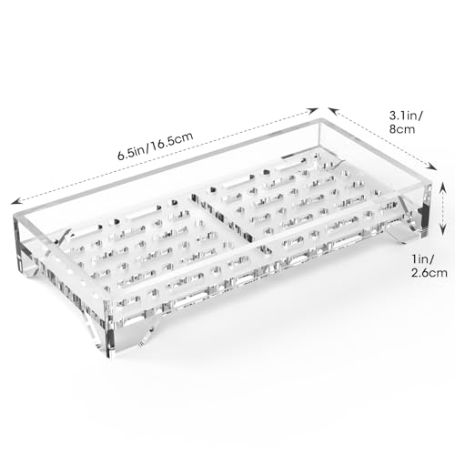 NiHome Self Draining Soap Dish, Acrylic Bar Holder, Bathroom Kitchen, Clear | Slotted Design for 360° Airflow, Keeps Bars Dry, Ideal Shower Tray for Sink, Fits Shampoo & Beauty Bars, Easy Clean - color: Clear
