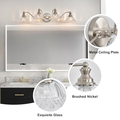 XIEDUN Brushed Nickel 4 Light Vanity Light - color: Brushed Nickel, size: 4 Light