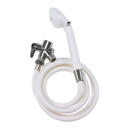 Drive Deluxe Handheld Shower Spray, 80-Inch Reinforced Hose, Built-in On/Off Switch, White