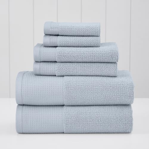 Modern Threads Waffle-Rib 6-Piece Towel Set – Premium Cotton Bath Towels, Ultra-Absorbent & Soft, Elegant Waffle Texture for Bathroom & Spa, Air - color: Air