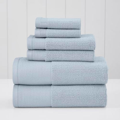 Modern Threads Waffle-Rib 6-Piece Towel Set – Premium Cotton Bath Towels, Ultra-Absorbent & Soft, Elegant Waffle Texture for Bathroom & Spa, Air - color: Air