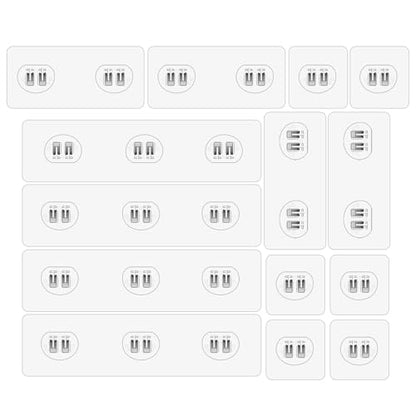 lasuroa 14pcs Shower Caddy Adhesive Replacement, 3 Styles Waterproof Shower Adhesive Strips Sticker Hooks No Drilling Wall Mount for Bathroom Kitchen Racks Organizers