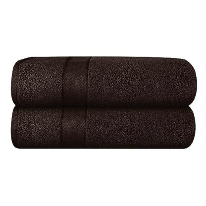 GLAMBURG 700 GSM Premium 2-Pack Oversized Extra Large Bath Sheet Set - 100% Combed Cotton - 2 Bath Sheet 35x70 - Luxury Hotel & Spa Quality - Durable Ultra Soft Highly Absorbent - Chocolate Brown - color: Chocolate Brown, size: 2 Pack 700 GSM Bathsheet