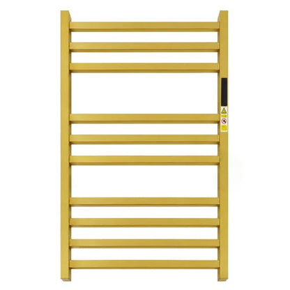WMHYLYH Luxury 10 Bar Towel Warmer Rack for Bathroom, Wall Mounted Electric Heated Towel Rack with Timer & Fahrenheit Temperature Control, Stainless Steel Towel Heater for Bathroom(Brushed Gold) - size: 10 Bars