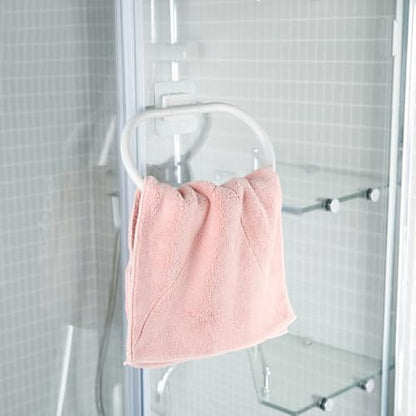Healifty No Drill Rings Towel Holder Stainless Steel Self-Adhesive Bathroom Towel Ring with Easy Installation and Fingerprint-Free Surface for Kitchen and Bathroom Use