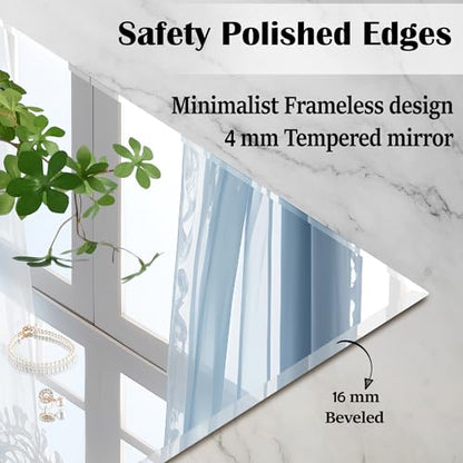 1 PCS 16×24 Beveled Wall Mirror Decorative Bathroom Vanity Mirror | Beveled Edge,Shatterproof Frameless Mirror,Modern Design,Rectangle - size: 24"L x 16"W