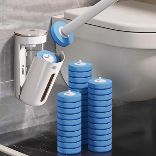 Disposable Disposable Toilet Bowl Cleaner Brush, Toilet Brush and Holder Set with Refills, Bathroom Cleaning Supplies (32 Replacement Heads) - color: 32 Replacement Heads