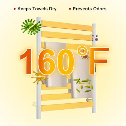 Heated Wall Mounted Electric Towel Warmer Rack,Timer & Temperature Control, 8 Bar Stainless Steel Towel Heater for Bathroom (White, 8 Bars) - color: White, size: 8 Bars