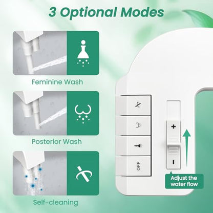 Bidet Attachment for Toilet,Self Cleaning Slim Bidets for Toilets,Non-Electric Dual Nozzle for Frontal & Rear Wash,White - color: A3-Bidet Attachment