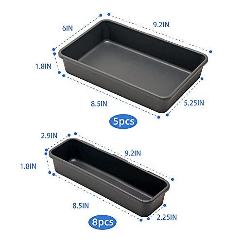 BYCY Office Drawer Organizers Bins Junk Drawer Organizers Tray Storage Dividers for Office Desk Dress Makeup (13pcs 2Size) - size: 13pcs 2Size