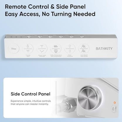 Electric Bidet Toilet Seat with Upgraded Foam Shield, Instant Warm Bidet Wash & Warm Air Dryer, Self-Cleaning Stainless Steel Nozzle, Soft Close Lid, Elongated