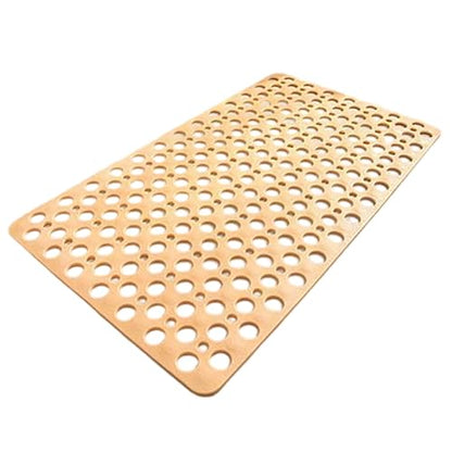 Bath Mat for Tub, 28 X 15 Inches Easy Clean Non Slip Machine Washable Large Bathroom Mat Set with Suction Cups and Drain Holes,Durable Grey Bath Mat for Home,Bathroom,Inside Shower Floor,Bathtub - color: Light Yellow