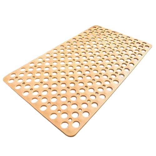 Bath Mat for Tub, 28 X 15 Inches Easy Clean Non Slip Machine Washable Large Bathroom Mat Set with Suction Cups and Drain Holes,Durable Grey Bath Mat for Home,Bathroom,Inside Shower Floor,Bathtub - color: Light Yellow