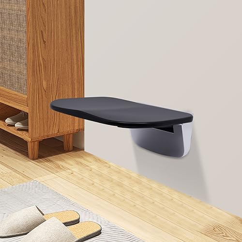 Folding Wall Mounted Shower Seat,440 LB Capacity | 1.95inch Folded Thickness,Space Saving, Inside Bathroom Stool Seating Chair for Disabled and Elderly
