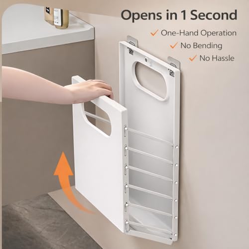 Wall Mounted Laundry Basket, Foldable Slim Hamper for Small Spaces | For socks, underwear and light clothes in RVs, dorms and bathrooms