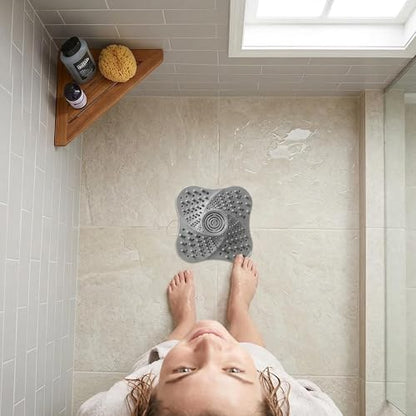 Drain Hair Catcher, 5.12 Inch Silicone Bath Drainer Protector Tub & Sink Hair Catcher for Flat Drains, Bathroom, Laundry, Kitchen & RV Use