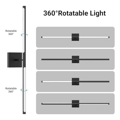 Tipace Hard-Wired LED Black Vanity Light Fixtures for Bathroom Over Mirror 39.4 inch LED Bath Sconces Hardwired 5CCT Adjustable Morden Picture Lights for Paintings - size: 39.4 IN-5CCT