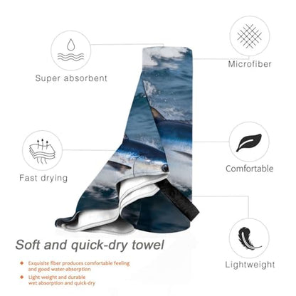 Big Fish Quick Dry Bath Towels - Super Soft Bath Towels for Home, Spa, Gym, Travel - color: Big Fish, size: 27.5"x55"