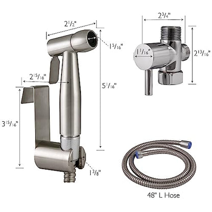 Design House Handheld Bidet Sprayer, Stainless Steel | Surface, Contemporary/Modern, Stainless Steel, Plumbing, 588913-SS - color: Stainless Steel