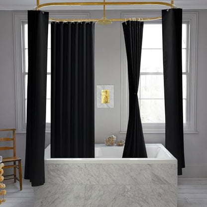 Nasitos Fabric Shower Curtain Liners with Magnets 2 Pack 70X72 Inch White | Washable & Water Resistant Lighweight Cloth Shower Liner for Bathroom, Soft Hotel Quality, Standard Size - color: Black, size: 72"W x 72"L (Pack of 4)