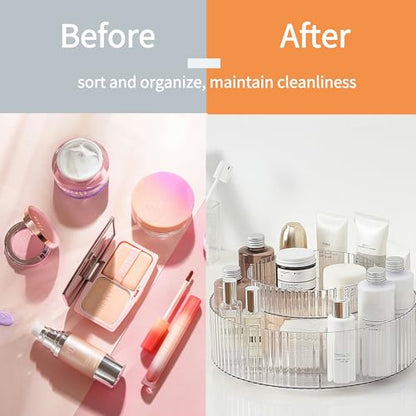 vacane Plastic Lazy Susan Organizer,2 Tier Rotating Storage Turntable for Cabinet Clear Spice Rack,Makeup Spinning Organizer,Countertop Organizer for Kitchen,Pantry,Bathroom,Office - size: 11 Inch | 2 Tier