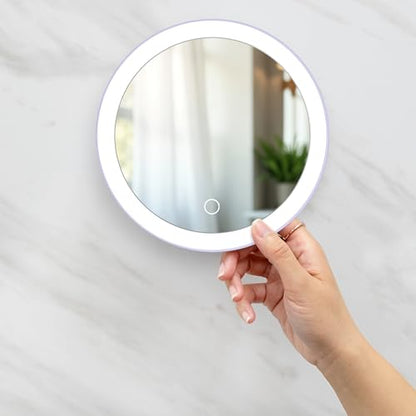 Zadro Wall-Mounted Suction Cup Mirror With 10X Magnification And LED Lighting - color: Lavender
