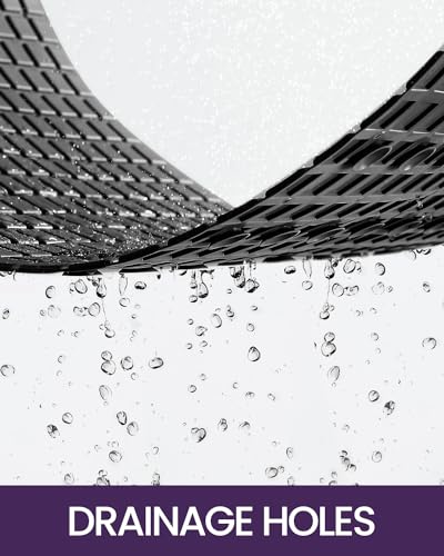 DEXI Bathtub Mat Non Slip, 39x16 Bath Tub Shower Floor Bathroom Mats Black | Extra Long Suction Cups, Drain Holes, Machine Washable for Tub Shower Floor Bathmat - color: Black