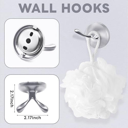 Brushed Nickel Bathroom Hardware Set Wall Mounted Brushed Nickel Accessories Set 4 Pieces Bathroom Hardware Set, 23.6 inch Towel Bar | Towel Hook | Toilet Paper Holder | Hand Towel Holder - color: Nickel