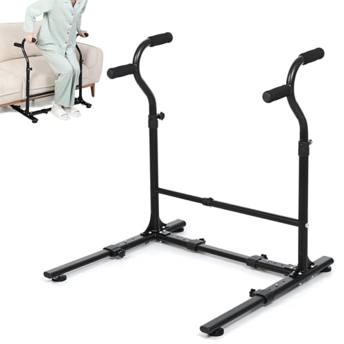 Couch Chair Stand Assist Aid with Double Handrails, Height Width Adjustable Sofa Lift Assist Devices for Seniors Disabled Patients to Sit and Stand, Heavy Duty Toilet Safety Rails (450 LB) Black