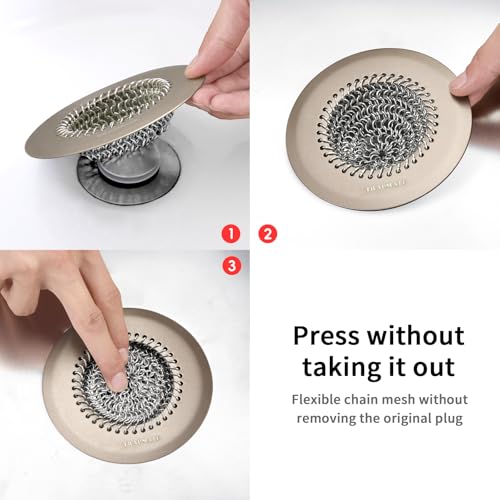 Reversible Shower Drain Hair Catcher, Prevent Clogging Bathtub Drain Cover, Fast Drainage & Easy Clean Tub Drain Hair Catcher for Regular & Pop-up Drain (Brown) - color: Brown