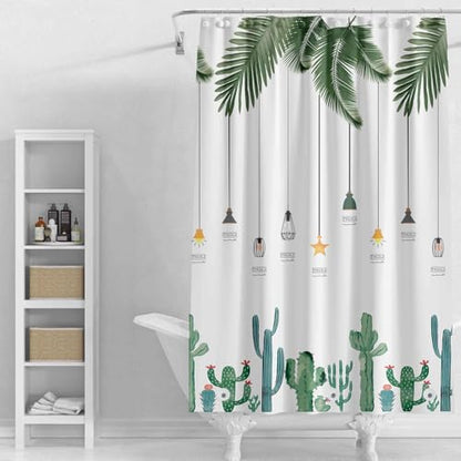 Plastic Shower Liner - Premium PEVA 6G Thickened Shower Curtain Liner with Rustproof Grommets and 3 Weighted Magnets, Waterproof Shower Curtain for Bathroom(Tropical Leaf, 72”*72”) - color: Tropical Leaf, size: 72”*72”