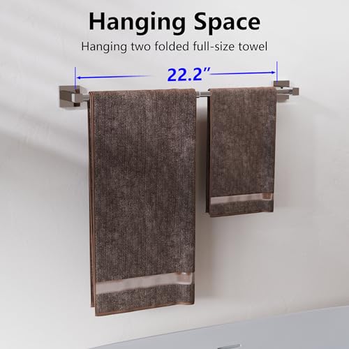 Towel Bar, Towel Racks for Bathroom Wall Mounted, Chrome | Adjustable 12.7 to 23.2 Inch Single Towel Rod, 304 Stainless Steel Towel Holder, Rustproof, Square Base, Heavy Duty, Modern - color: Chrome, size: Wall-Mounted