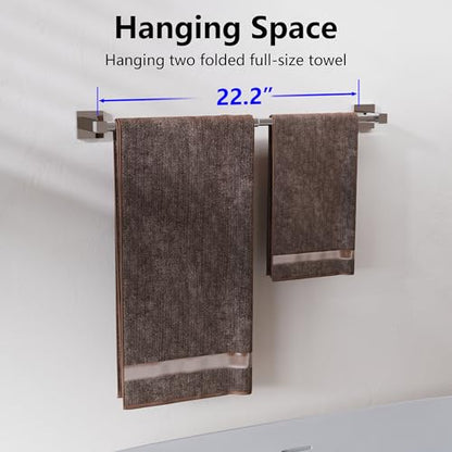 Towel Bar, Towel Racks for Bathroom Wall Mounted, Chrome | Adjustable 12.7 to 23.2 Inch Single Towel Rod, 304 Stainless Steel Towel Holder, Rustproof, Square Base, Heavy Duty, Modern - color: Chrome, size: Wall-Mounted