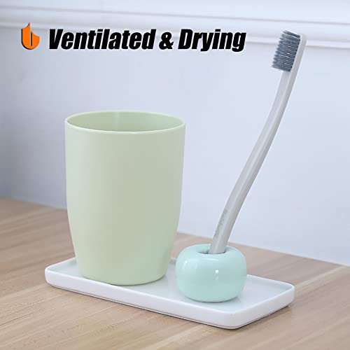 Urbanstrive Sleek Mini Ceramics Toothbrush Holder Stand for Bathroom Vanity Countertops (Black 2-Pack) - color: Black 2-pack