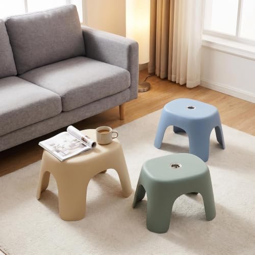 Plastic Step Stool, Anti-Slip ABS Shower Stool, Anti-Slip Bath Stool, Compact Foot stools for Bathroom, Home, Kitchen, Green - color: Green