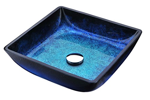ANZZI Viace Rectangular Tempered Deco Glass Vessel Bathroom Sink In Blazing | Centerpiece For Any Counter The Series Is A Traditionally, Built With Premium, Long-Lasting Materials - style: AZ056