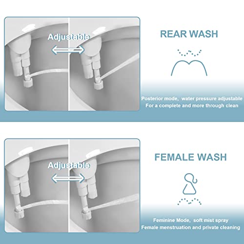 Non Electric Bidet Attachment for Toilet Seat Adjustable Water Pressure Nozzle Bidet Sprayer BBCBBZ