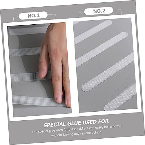TEHAUX 4sets Slip Mat Skid Shower Stickers Skid Bathtub Stickers Self-Adhesive Strips Strong Adhesive Stair Tape