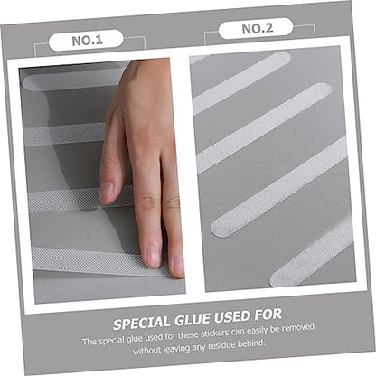 TEHAUX 4sets Slip Mat Skid Shower Stickers Skid Bathtub Stickers Self-Adhesive Strips Strong Adhesive Stair Tape