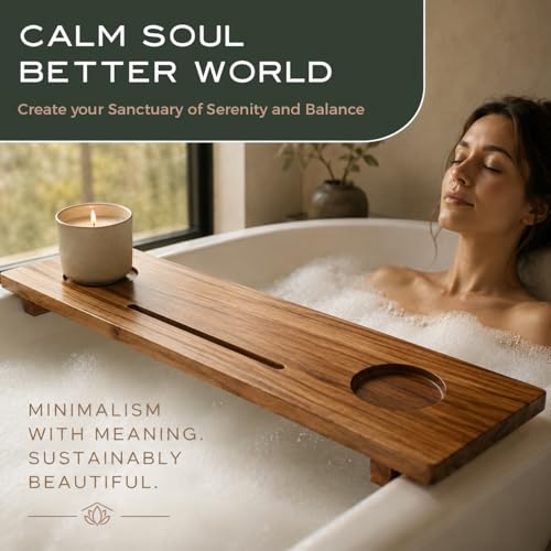 Fjord 29" Premium Teak Bathtub Tray for Small & Standard Tubs - size: Short (29 in)