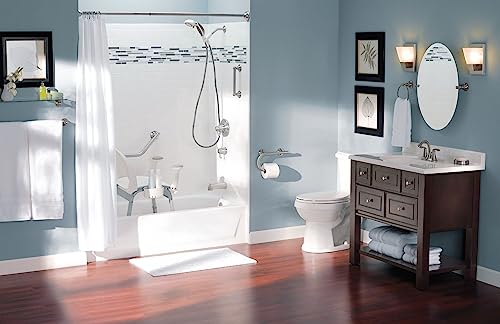 Moen LR2350DBN Bathroom Safety 24-Inch Grab Bar with Convenient Towel Bar, Brushed Nickel