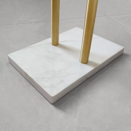 40 Inch Standing Towel Rack for Bathroom Floor Double-T Shape Bath Sheet Holder with Marble Design Base Towel Rack Freestanding Next to Tub or Shower Towel Holder Stand SUS304 Brushed Gold - color: Brushed Gold