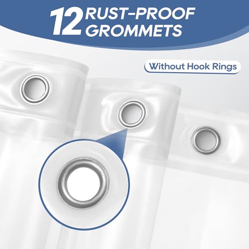 downluxe Clear Shower Curtain Liner with Magnets, Clear Shower Liner, 72" W x 78" L Lightweight Shower Curtains for Bathroom - color: Clear, size: 72"W x 78"L (Pack of 1)