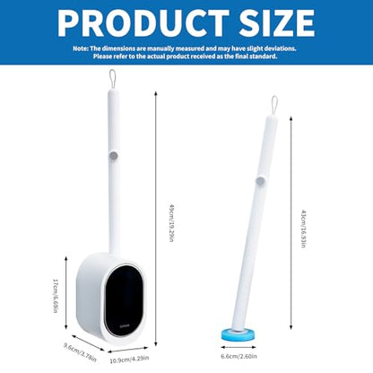 SOPAMI Disposable Toilet Brush and Holder Set with 16 Refills for Bathroom | Disposable Toilet Cleaning System,Toilet Wand Kit,Wall-Mounted or Floor-Standing Holder Toilet Cleaning Stick Touch Free