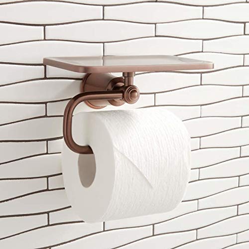 Signature Hardware 433267 Cooper Single Post Tissue Holder with Shelf - color: Oil Rubbed Bronze