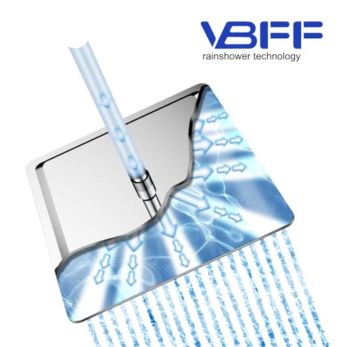 VBFF-Shower Head,rain shower head, 16 inch- Square Shower Head, 1.8 GPM Flow Rate, rainfall showerhead,VBFF10(Chrome) - color: Chrome, size: 16 Inch