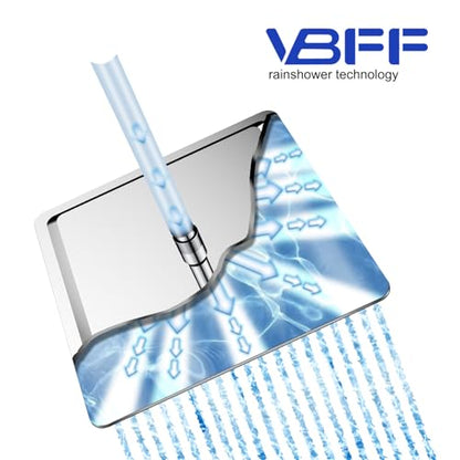 VBFF-Shower Head,rain shower head, 16 inch- Square Shower Head, 1.8 GPM Flow Rate, rainfall showerhead,VBFF10(Chrome) - color: Chrome, size: 16 Inch